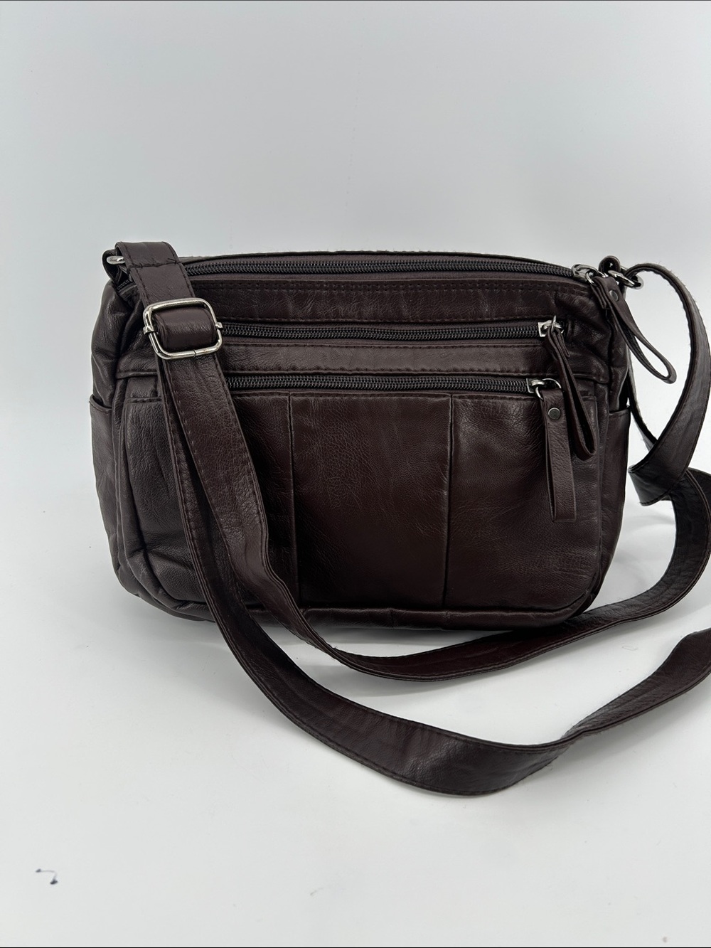 Volganik Rock Chocolate Brown Crossbody Bag multiple compartments lightweight